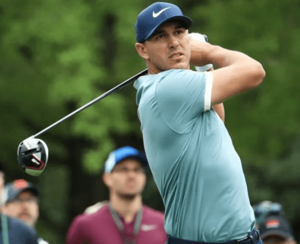 Brooks Koepka swinging the TaylorMade M5 Driver