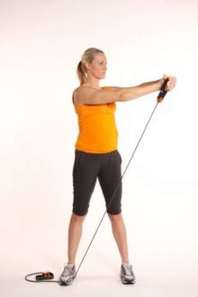 Standing Wood Chop with Resistance Band